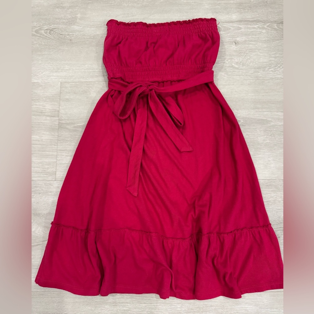 So Wear It Declare It Strapless Red Summer Dress -XS/S